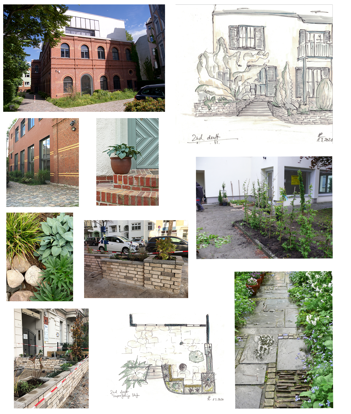 Beispiele für Bauarbeiten und Pflasterungen in Berliner und deutschlandweiten Gärten